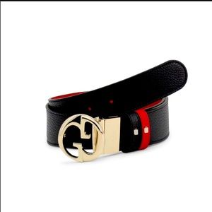 Gucci Interlocking G Reversible black/Red Leather Belt